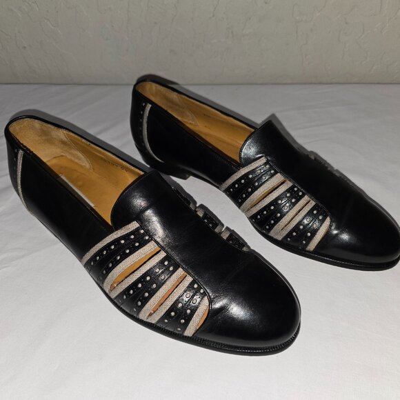 Mezlan FIJI Black Leather Slip On Shoes Men's 11 M Made In Spain - Picture 1 of 9